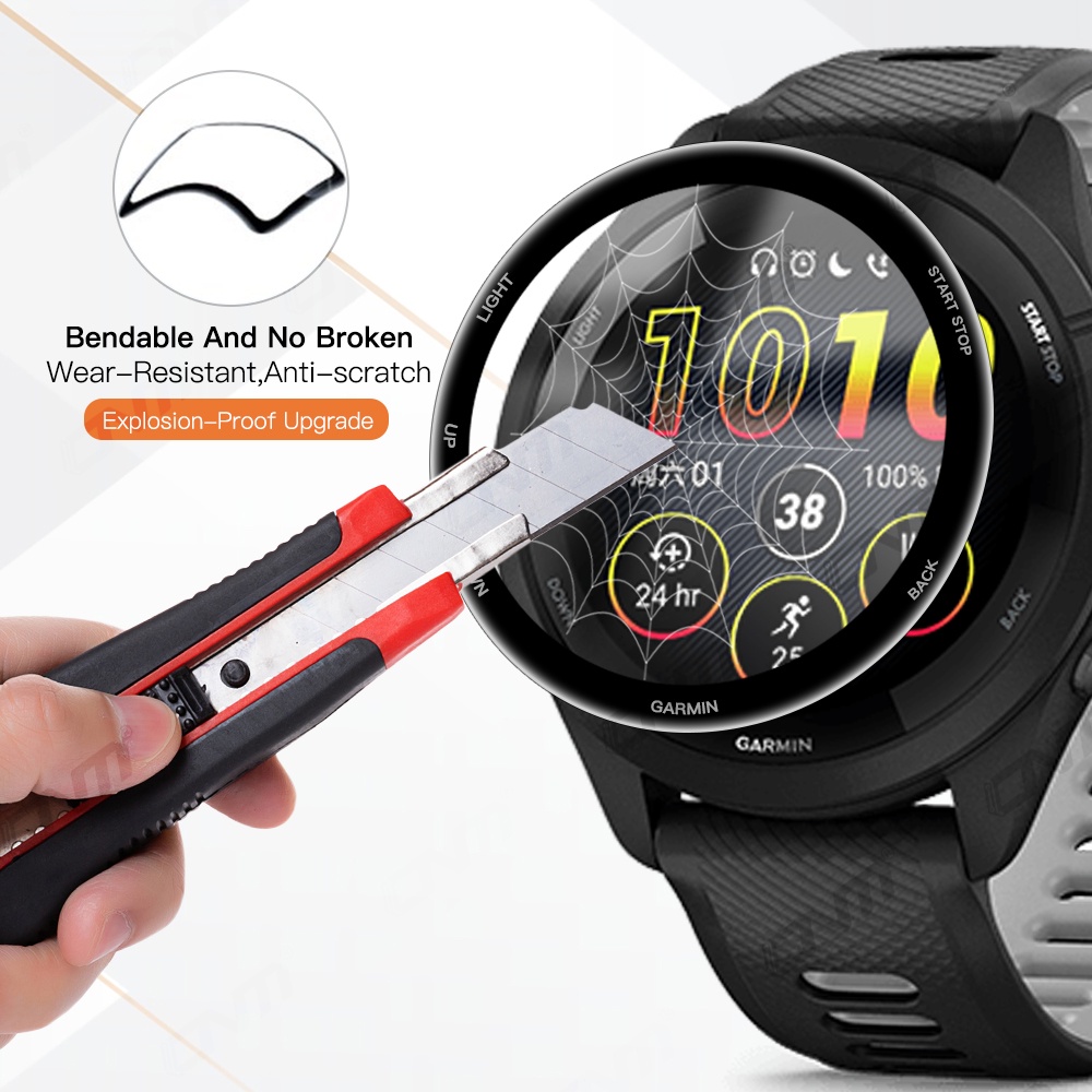 Full Coverage HD Film Bening 20D PMMA Watch Screen Protector High Quality Anti-fingerprint Composite Film Fleksibel Anti Gores Film Pelindung Untuk Garmin Forerunner 265 265S
