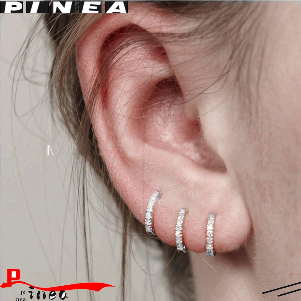 Anting Tindik Telinga / Hidung Desain Nanas Hias Cubic Zirconia CZ 8mm Aneka Warna Untuk Pria / Wanita