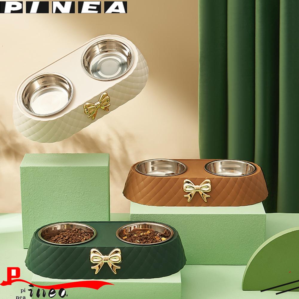 Mangkuk Makanan Kucing Nanas Fashion Perlengkapan Hewan Peliharaan Anti Slip Baru Bow-tie