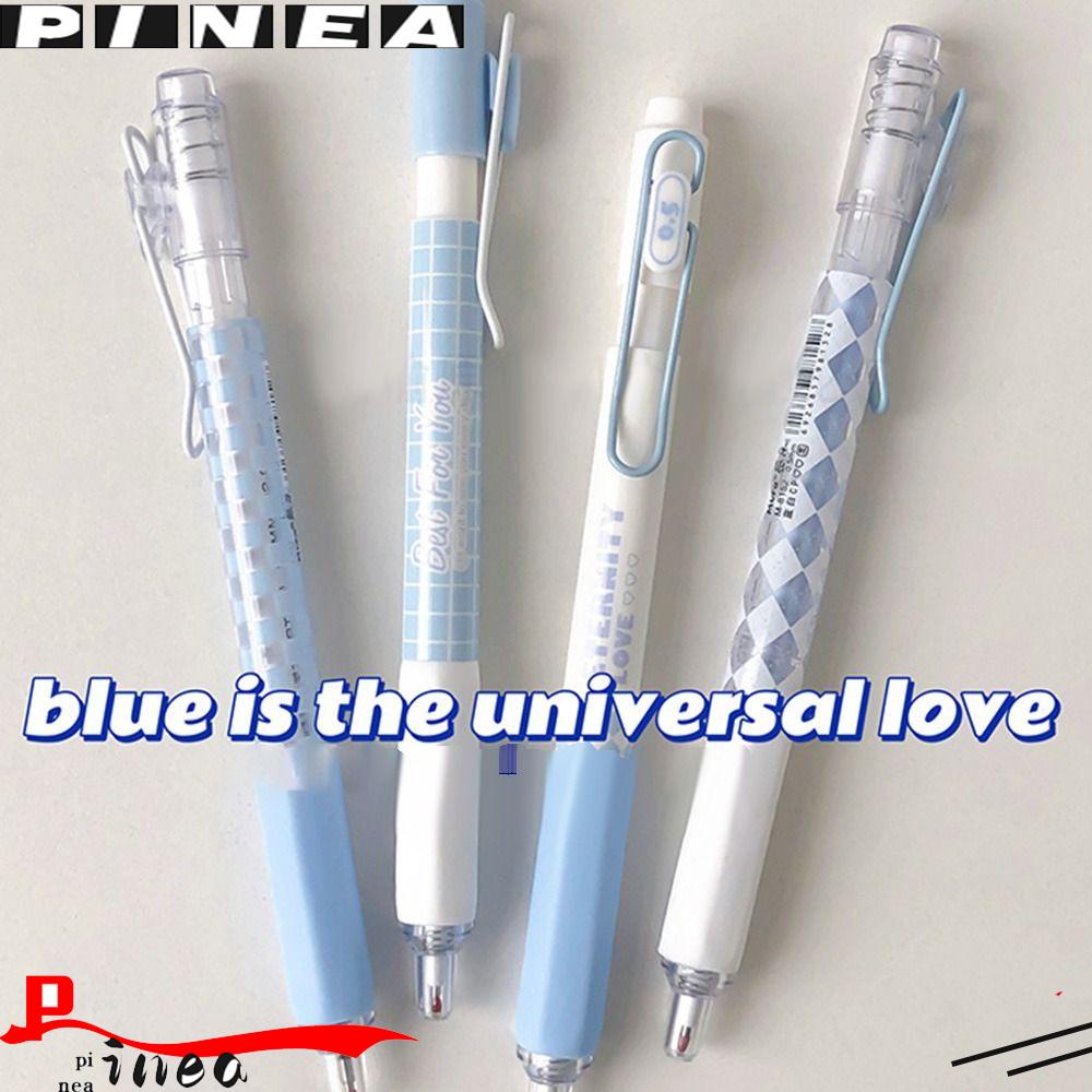 Nanas 4PCS/Set Pena Gel Kartun Mutil-styles Dengan Klip Alat Tulisan Tekan Type Signature Pen