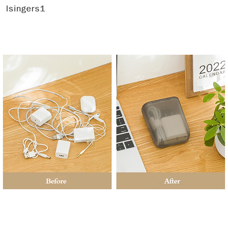 [lsingers1] Ins Portabel Kawat Kabel Kotak Penyimpanan Perjalanan Headphone Perhiasan Koin Organizer Bin Laci Makeup Bibir Tempat Penyimpanan Tahan Debu Butik