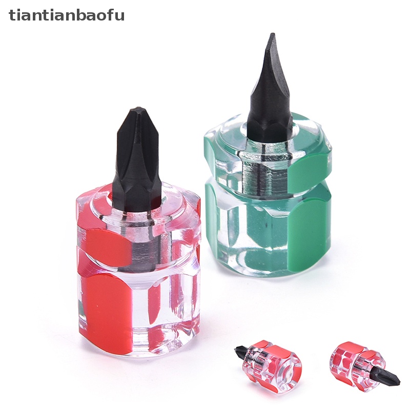 [tiantianbaofu] 2 Pcs Obeng Mini Screw Driver Pendek Kecil Split Repair Tools Kit Set, Butik