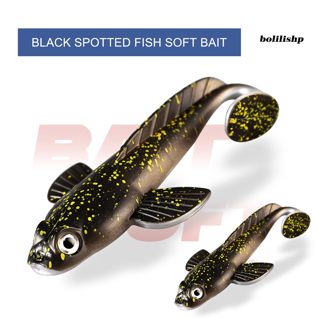 Bo-17g/12.5cm Umpan Lembut Sangat Simulasi T-tail Desain Angling Karet Lembut Ikan Bintik Hitam T-tail Bionic Umpan Perlengkapan Memancing