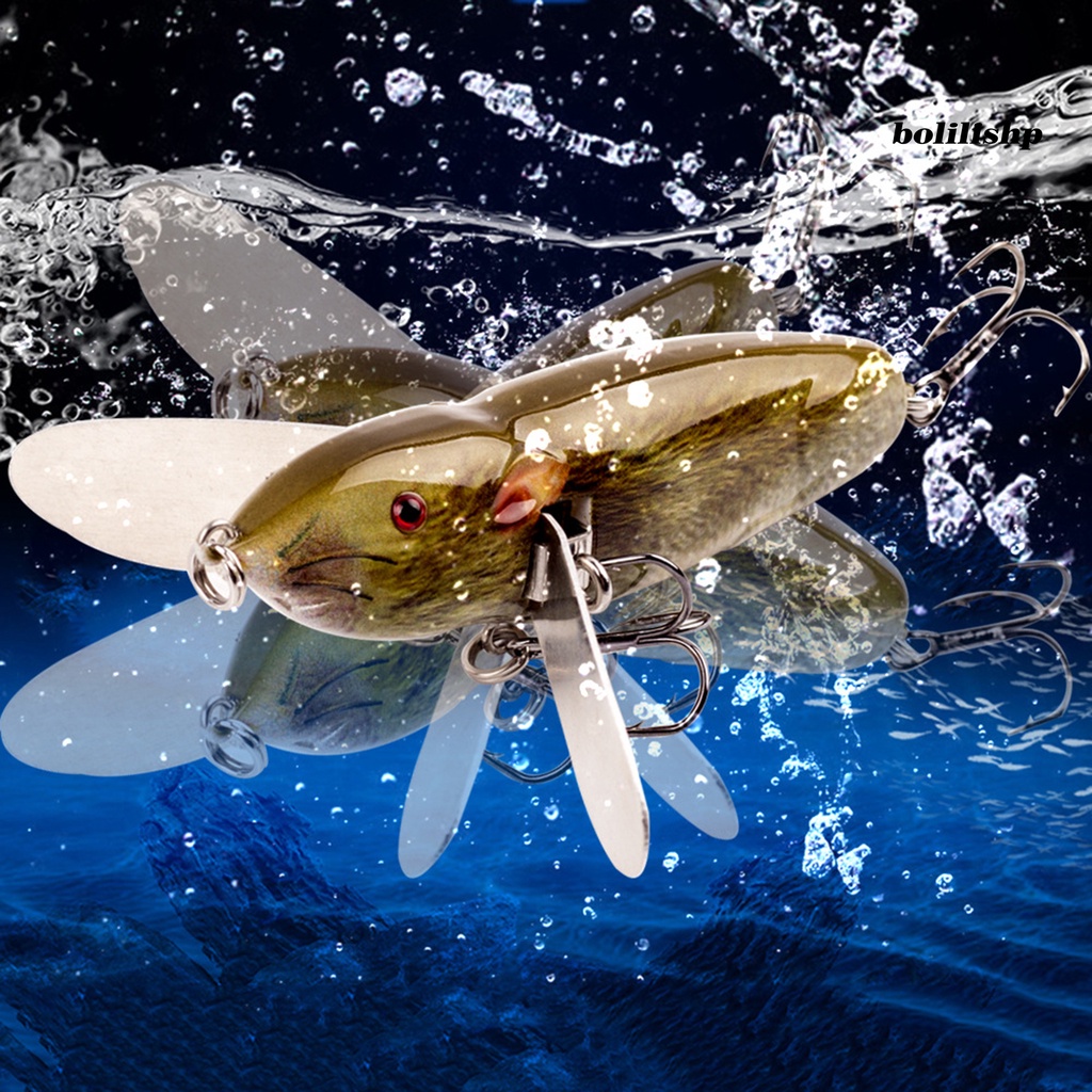 Bo-8cm/14g Umpan Pancing Simulasi 3D Fisheyes Tajam Kait Mini Reusable Atraksi Ikan Ringan Topwater Buatan Mouse Bass Umpan Peralatan Memancing