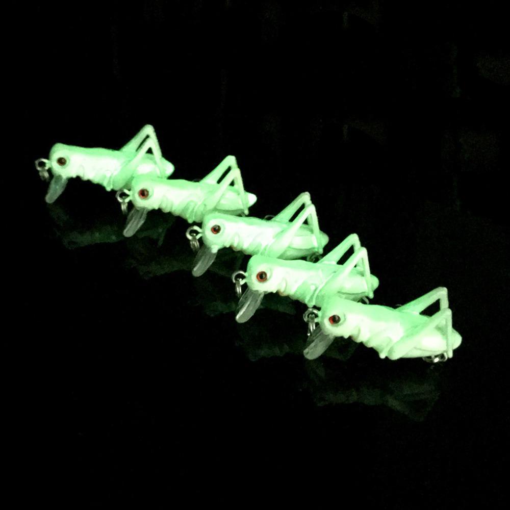 Lanfy Belalang Umpan Serangga Realistis Memancing Air Tawar Buatan Umpan Terbang Jig Wobbler Luminous Fishing Bait Umpan Terbang