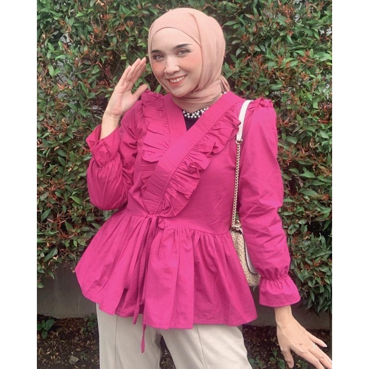 BEFAST - ZRX OOTD WANITA BLOUSE MILE / ZELDA BLOUSE TWISTCONE / Outfit Daily Wanita Kerja / Blouse Model Terbaru / Pakaian Kekinian Wanita Remaja / Blouse Lengan Panjang / Fashion Casual Wanita Trendy