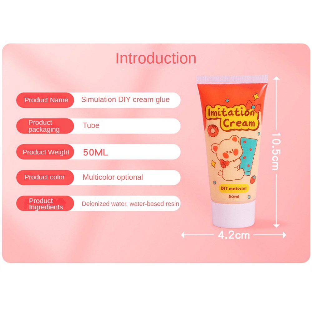 Sealant 50Ml Lem Krim Simulasi Perekat Pasta Diy Tangan Sealant untuk Casing Telepon Kartu Kotak Alat Tulis Resin Dekorasi Aksesoris Perekat