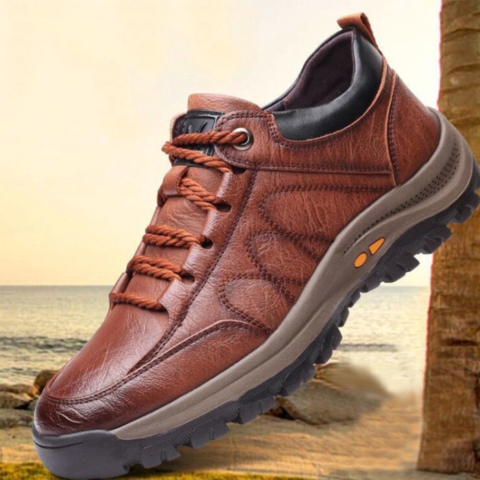 Sepatu Pria Premium Import Sergio K-11 | Sneakers Safety Kerja - Coklat, 39