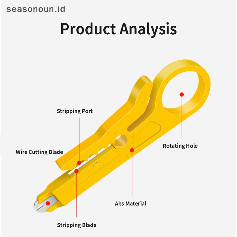 Seasonoun Mini Wire Stripper Crimper Plier Crimping Kabel Punch Stripping Multi Alat.