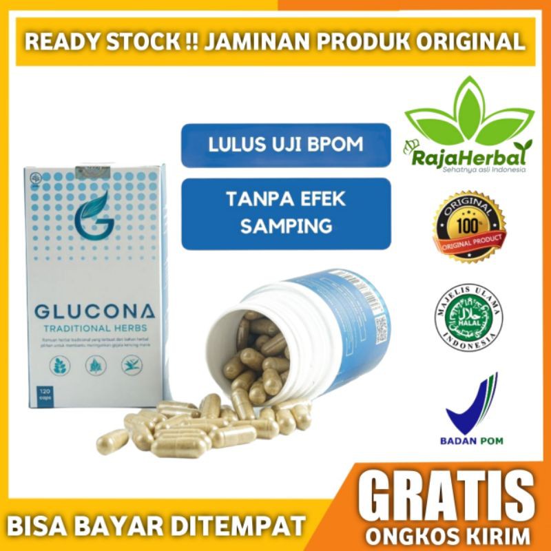 (BHJ)Glucona Obat Herbal Diabetes Atasi Kencing Manis Dan Menstabilkan Gula Darah - Yacona