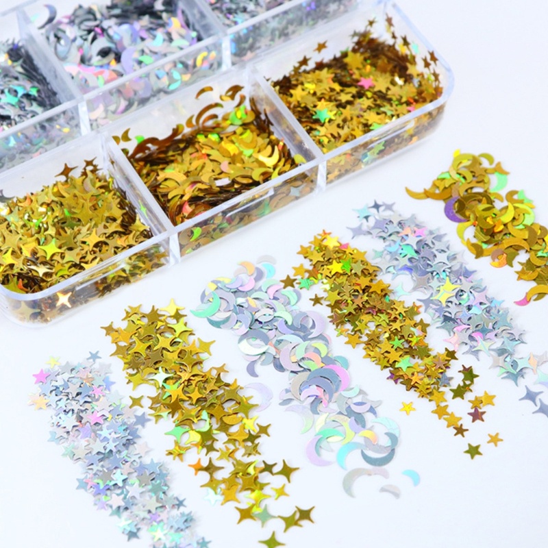 Siy Bulan Bintang Isi Glitter Untuk Perlengkapan Dekorasi Membuat Perhiasan Resin UV