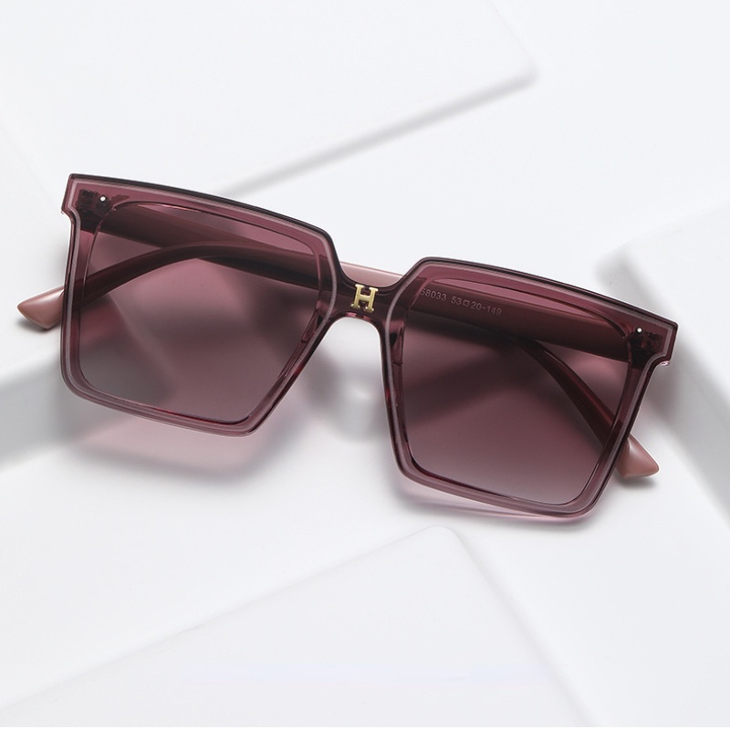 (YUZHU) Korea Fashion Oversized Square Frame H Letter Sunglasses Untuk Wanita INS Gaya Kacamata Tabir Surya Sederhana