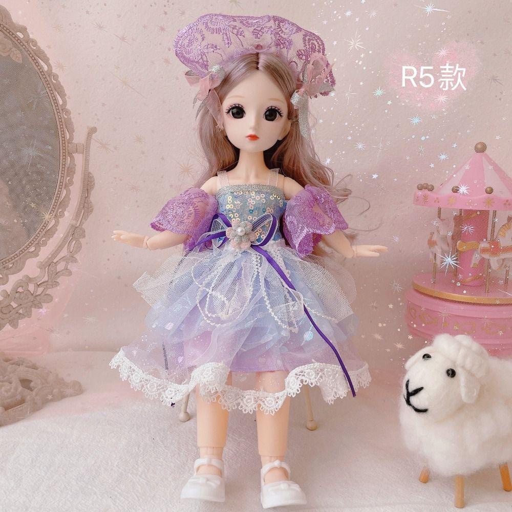 REBUY Rebuy Molly Boneka Anak Perempuan 12inch Lucu Diy Mata Besar 13sambungan Baju Sambung Bergerak Dandan Bjd1/12Set Mainan Princess BJD Doll