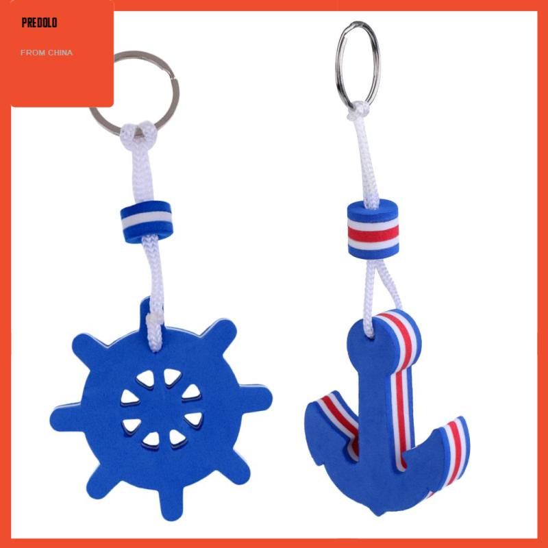 [Predolo] 2x Marine Outboard Floating Keyring Pelayaran Kayak Pancing- Jangkar Dan Kemudi