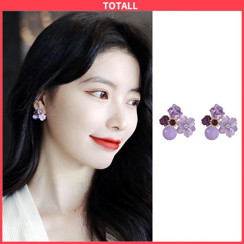 COD Anting Bunga Kristal vintage Anting Indera Kelas Atas Anting Temperamen Lembut Untuk Wanita-Totall