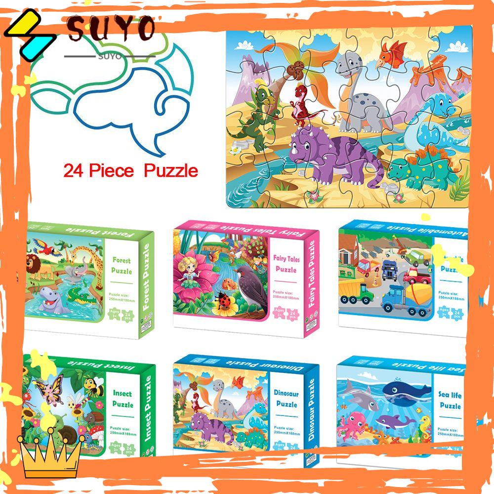 Suyo 24potongan Jigsaw Puzzle Kartun Baru Anak-Anak DIY Jigsaw