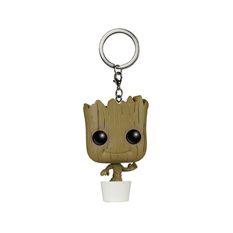 Film Anime Guardians of the Galaxy Roket Gantungan Kunci Avengers Star-Lord Groot Rakun Action Figure Koleksi Model Mainan Untuk Anak