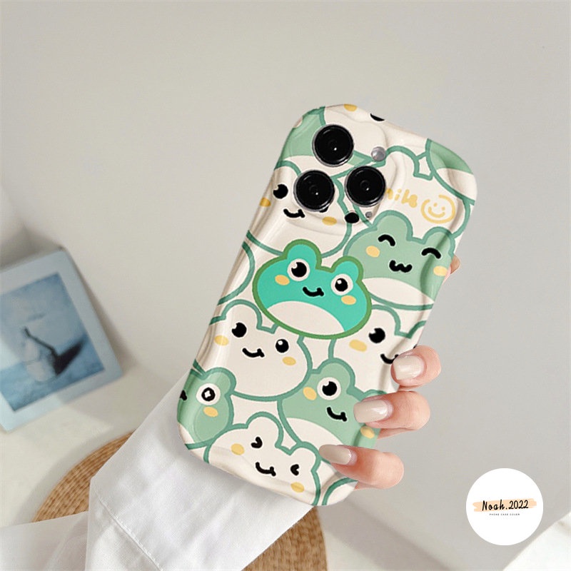 Couple Case Untuk Realme C30 C55 C35 C33 C3 C11 C25Y C12 C17 7i 6i 5 5i C21 C15 C21Y C25 C25s C20 C20A Kartun Lucu Winnie the Pooch Kodok 3D Wavy Curved Edge Glossy Airbag Soft Cover