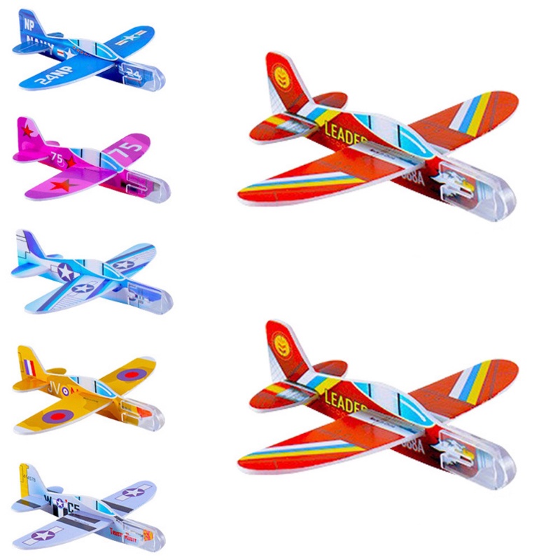 Mainan Mini Glider Planes Permainan Luar Ruangan/Busa Kartun Portabel DIY Lempar Tangan Model Pesawat Terbang Untuk Hadiah Ulang Tahun Anak