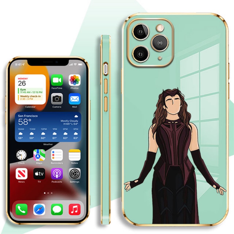 Marvel Scarlet Witch Wanda Black Widow Soft Plating Phone Case For Samsung J7 2017 Note 10 Plus 20 U