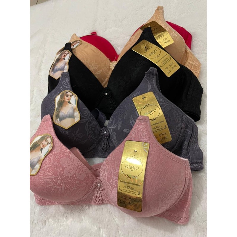 2 PCS | BRA Wanita BH Motif Halus Premium TOKO EPIC Cup B kait 3 Oimo