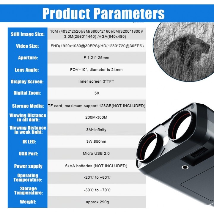 PNK23 R19 Teropong Digital Binocular Night Vision Ultra Light 1080P