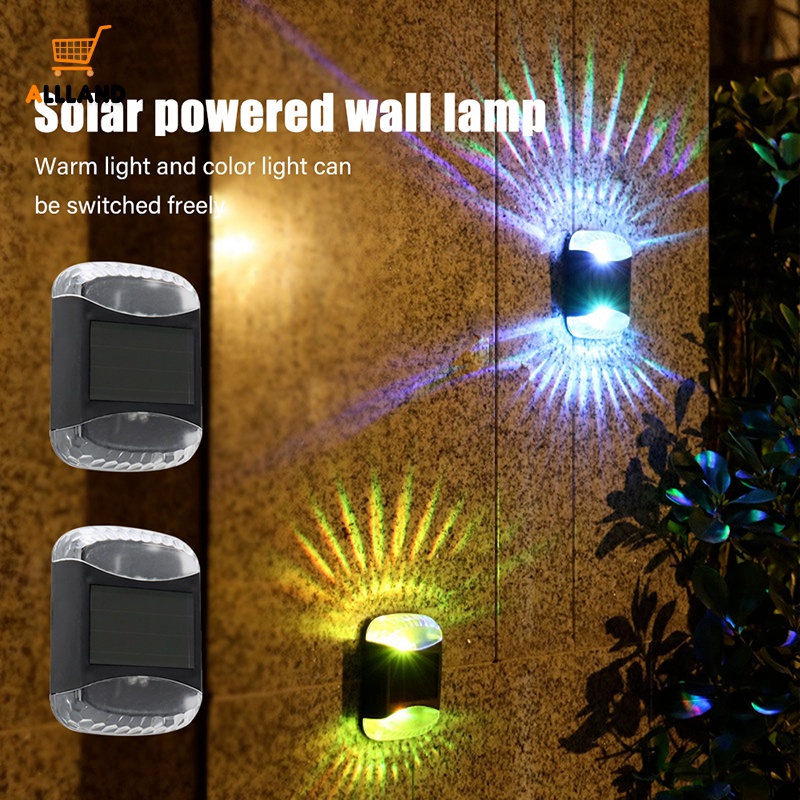 Kreatif Atas Bawah Glowing LED Tenaga Surya Lampu Dinding/Outdoor Waterproof Lampu Pagar Putar Otomatis/Lampu Malam Hias Taman