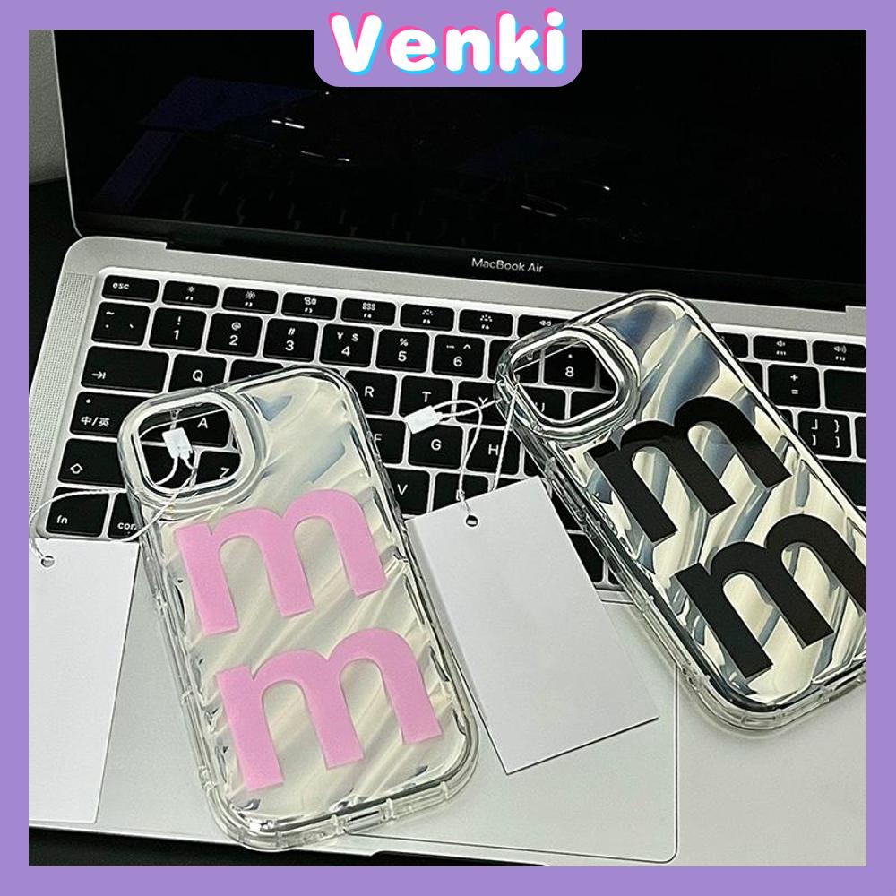 VENKI - For iPhone 11 iPhone Case Laser Reflective Transparent Phone Case TPU Soft Shockproof Airbag Case Protection Pink Letters Compatible with iPhone 14 13 Pro max 12 Pro Max