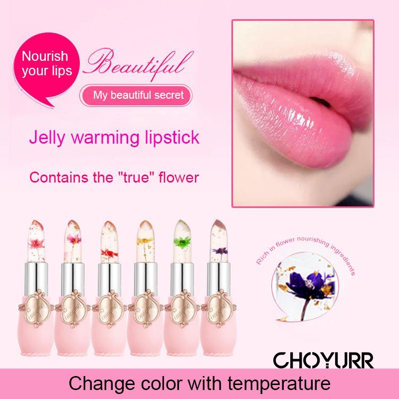 【COD】Lipstick Jelly Transparant Moisturizing Bunga Kering Pelembab Perbaikan Lip Balm -CH