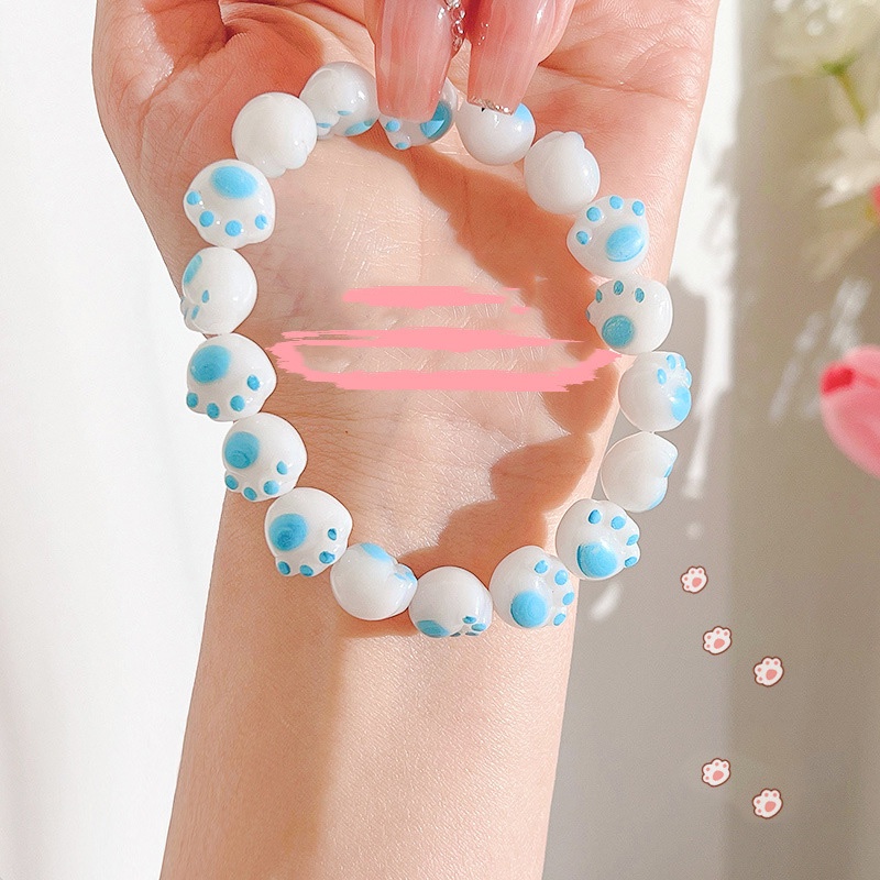 Gelang Bracelet Warna Gradasi Cakar Kucing Warna Warni Manis Japan Korea Gaya Baru Lucu Manis