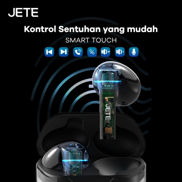 JETE T12 TWS Bluetooth Headset - Earphone Bluetooth 5.3 JETE T12 - Garansi 2 Tahun