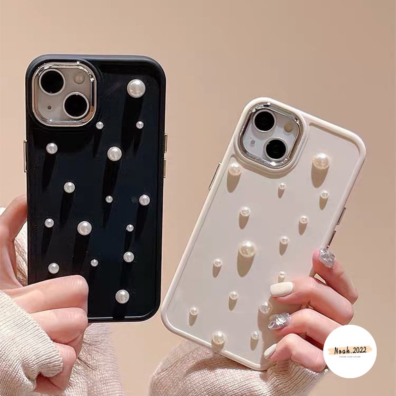 3d Pearl Electroplate Romantic Starry Sky Case Kompatibel Untuk IPhone 7Plus 8Plus XR 11 Pro MAX 14 13 12 Pro Max7 8 Plus X XS MAX Mewah Simple Plating Shockproof Soft TPU Case