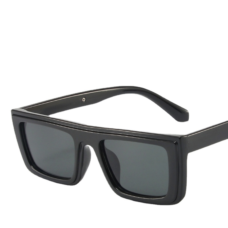 Ins Sunglasses Square Green Hip Hop Kacamata Hitam