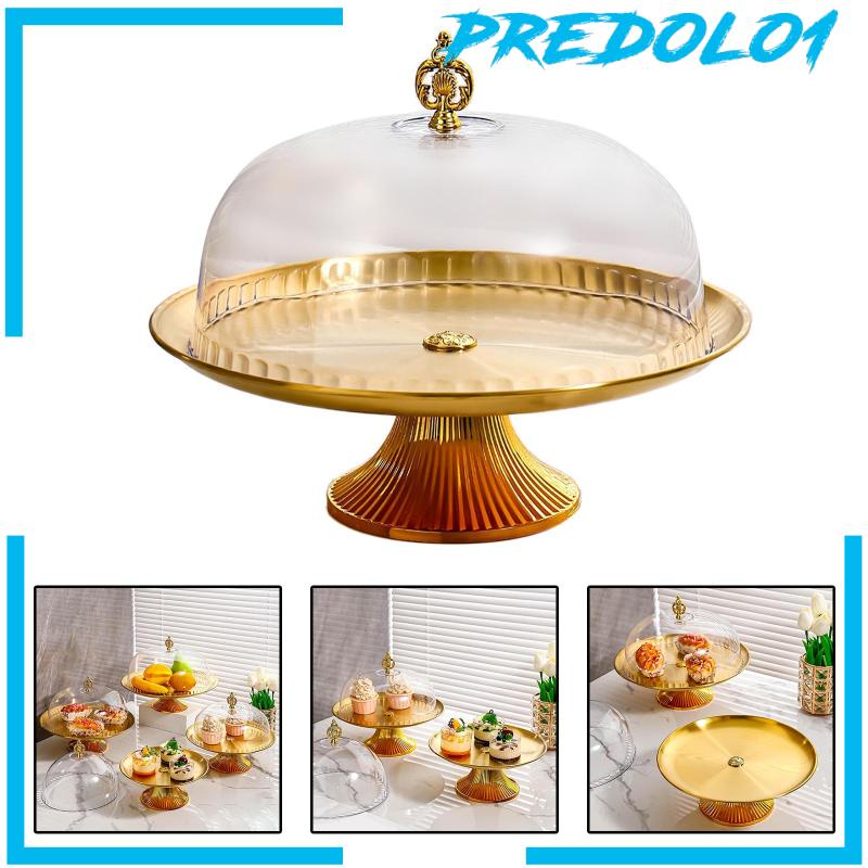 [Predolo1] Piring Kue Cake Stand Bahan Stainless Steel Untuk Pesta Brithday Hajatan Pernikahan