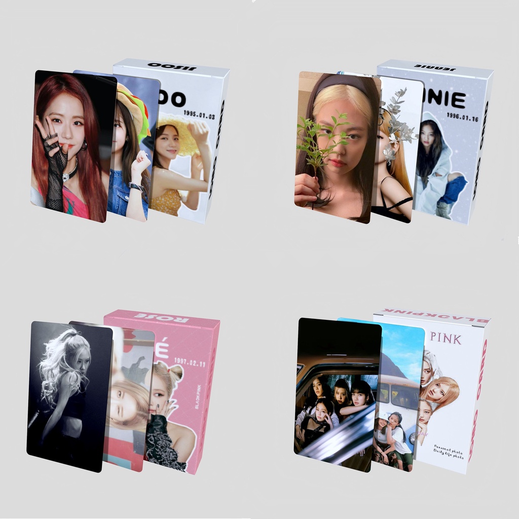 55pcs/box Photocard Hitam-PINK JISOO JENNIE LISA ROSE Kartu Lomo Blackpink Kpop Postcards Blackpink