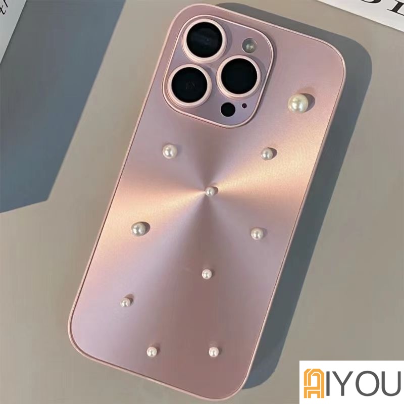 Ins Korea Lucu 3D Putih Mutiara Kreatif Telepon Case Untuk iPhone 14 Pro Max Mewah Mempesona CD Garis Persegi Bingkai Silikon Phone Case Untuk Iphone11 12 13 14Plus Penutup Pelindung Lensa