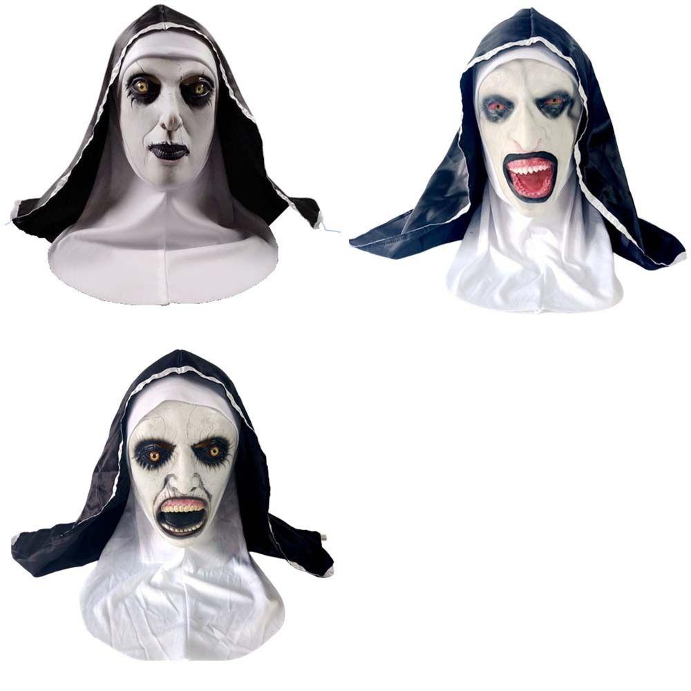 Needway   Mengerikan Nun Topeng Lateks Kostum Alat Peraga Novelty Cosplay Prop Halloween Kinerja Prop Halloween Cosplay Evocation 2nun Topeng