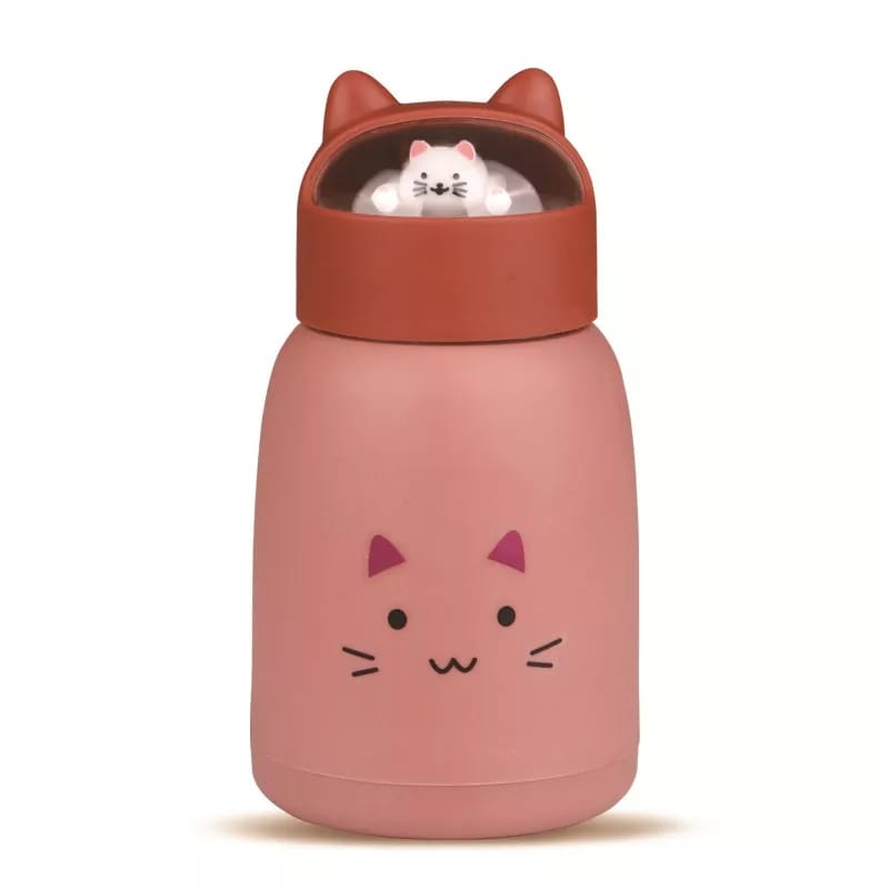 Tempat Air Minum Motif Anak Lucu / Botol Minum Kaca Motif Cat