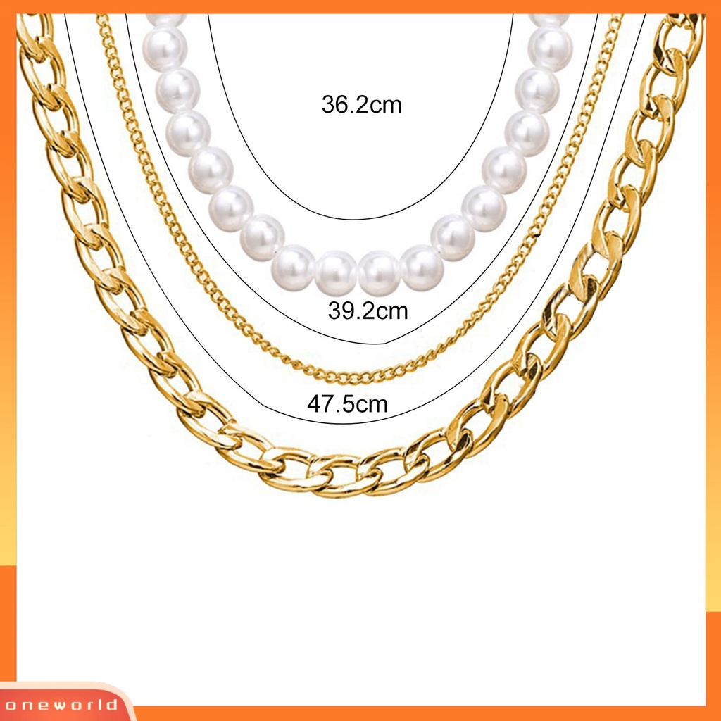 [ONE] Wanita Kalung Mutiara Imitasi Rantai Fashion Multilayer Klavikula Kalung Choker Perhiasan Untuk Hadiah