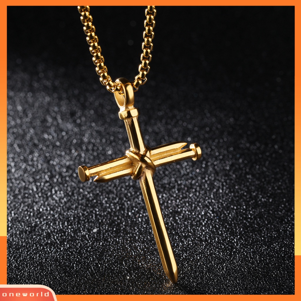 [ONE] Kalung Pria Salib Vintage Aksesori Gaya Punk Men Pendant Untuk Hadiah