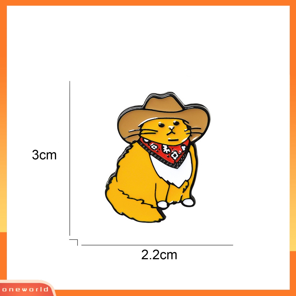 [ONE] Ladies Bros Geometris Peniti Dekorasi Unisex Koboi Kucing Enamel Kerah Pin Aksesoris Fashion