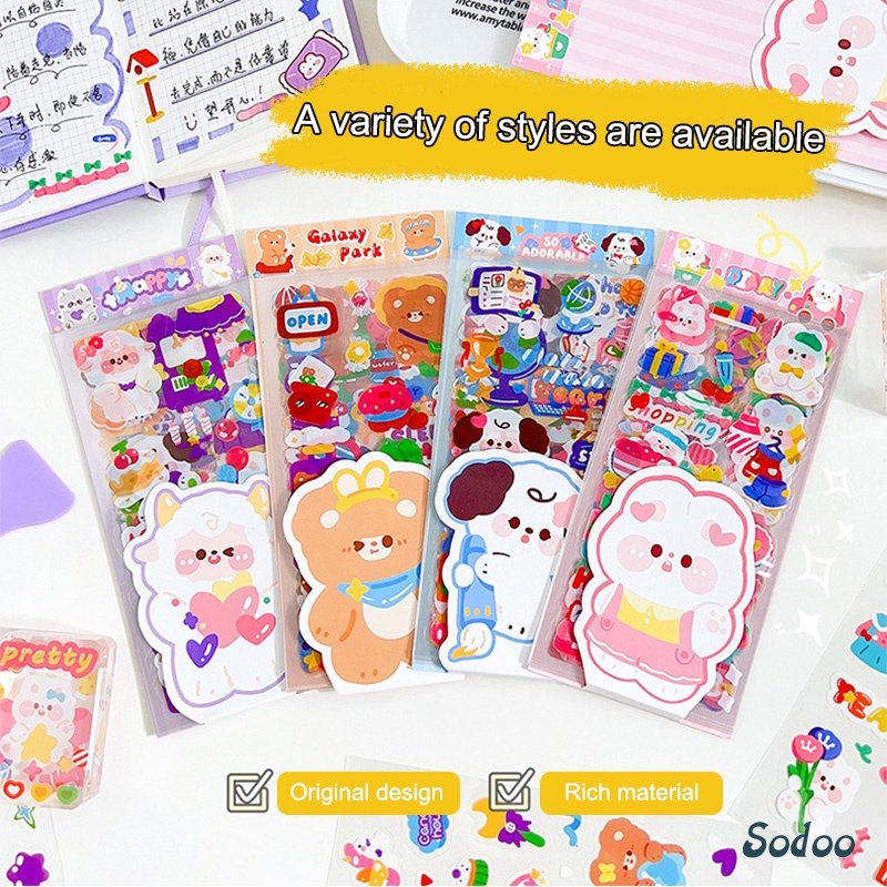 

Stiker Scrapbook Lucu Kartun Kartun PET Tahan Air DIY Bahan Dekorasi Cangkir Air Stiker - SO