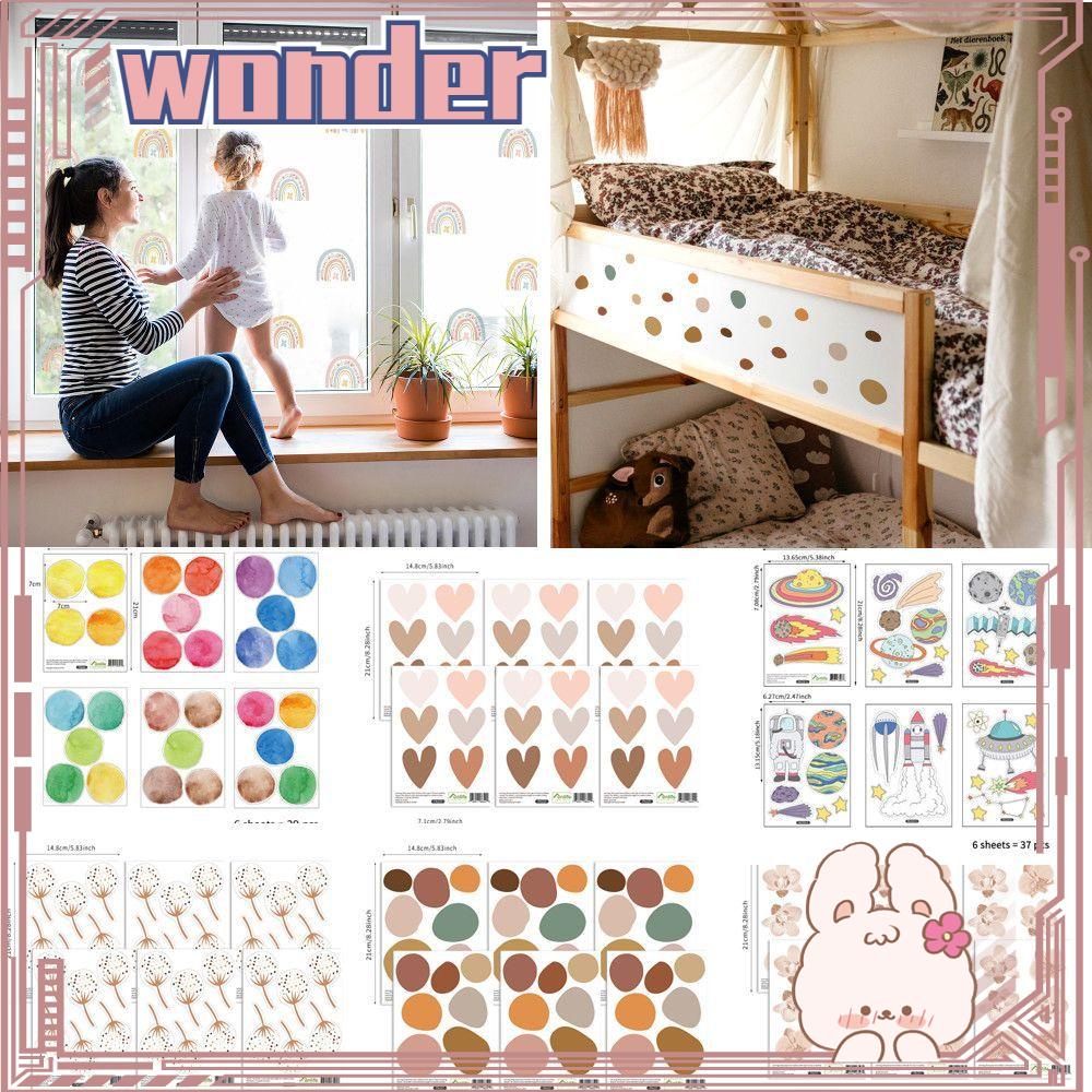 Wonder Wall Art Stiker Mural Cewek Cowok Dekorasi Rumah Hati Pelangi Ruang Tamu