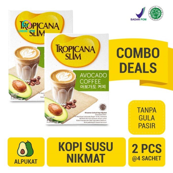 

Twin Pack: Tropicana Slim Avocado Coffee (4 Sch) Kopi Bebas Gula
