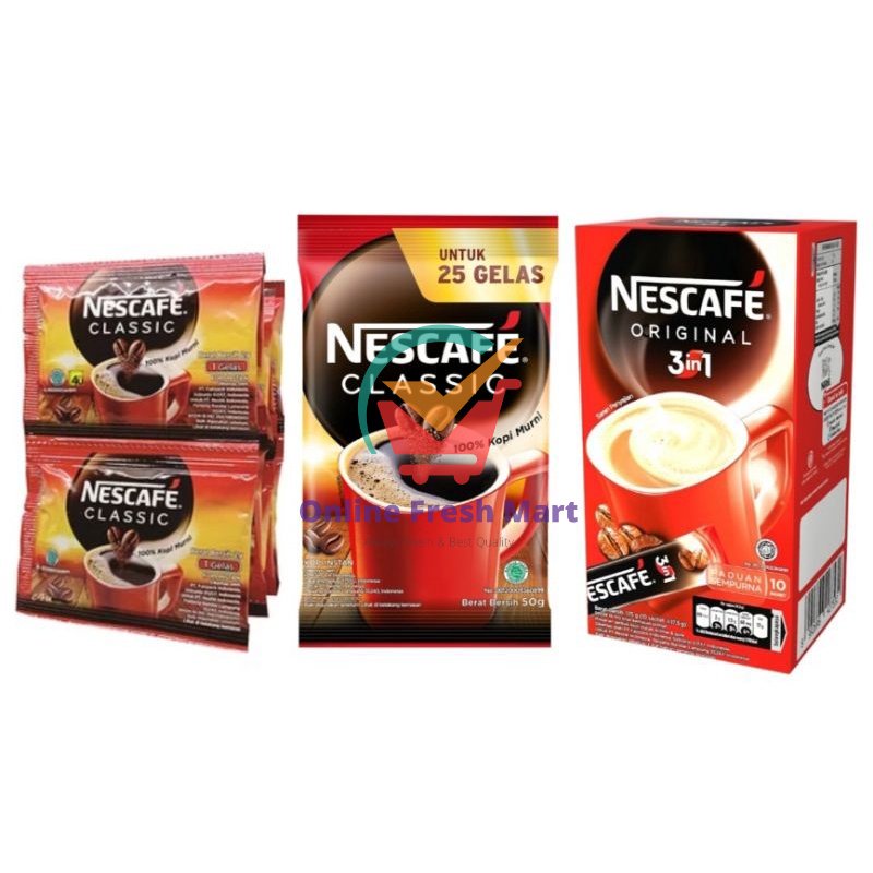 

NESCAFE Classic Coffee kopi bubuk hitam 3in1 box isi 10 - Online Fresh Mart Denpasar