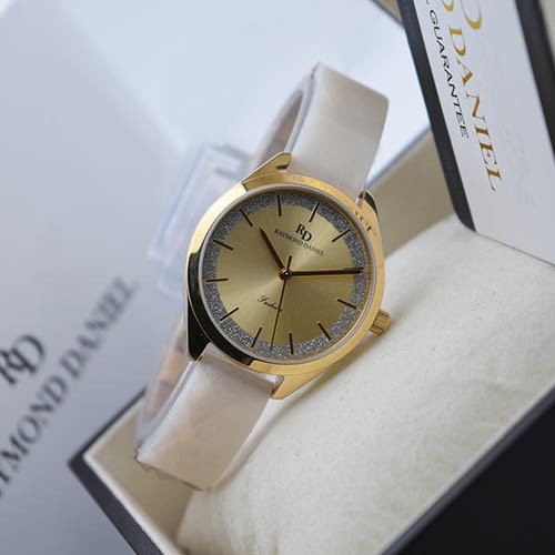 Raymond Daniel RD 240 Gold Akr.White, Jam Tangan Wanita, Original