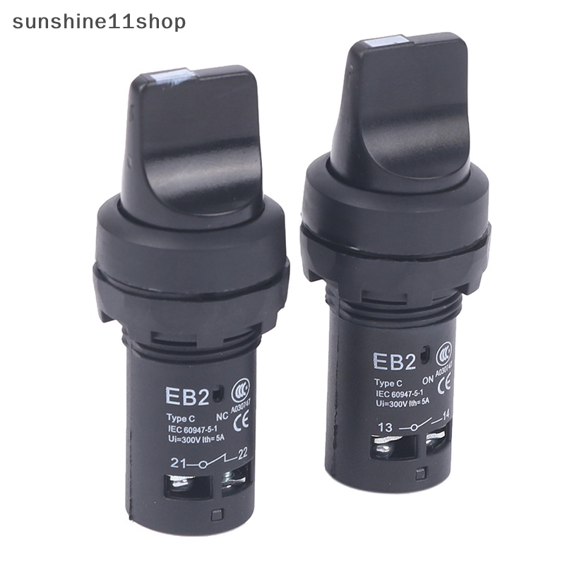 Sho EB2-11X2 20X3 2-posisi 3-posisi Selector Knob Rotary Switch 22MM Latching Self-locking 1NO/1NC 2NO DPST 5A 300V Power Switch N