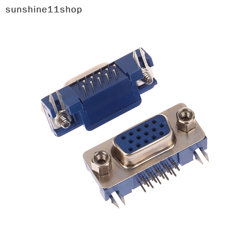 Sho 2Pcs VGA Interface 3.08 DB15 Tiga Baris Lubang 15PIN Ultra-Tipis Female Seat HDR15 DR15Pin Pcb Konektor Soket N