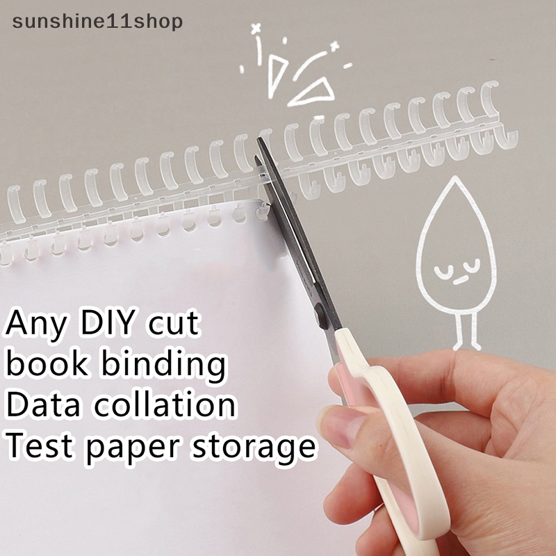 Sho 30lubang Loose-leaf Plastic Binding Ring Spring Spiral Rings Binder Strip Untuk Kertas A4 Notebook Alat Tulis Perlengkapan Kantor N