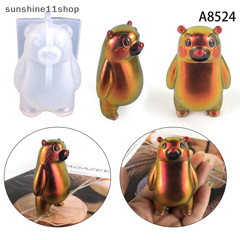 Sho Alat Pembuat Cetakan Clay Moulds Kerajinan Tangan Cetakan Standing Bear Shaped Bahan Silikon Untuk Pecinta Membuat Tangan N